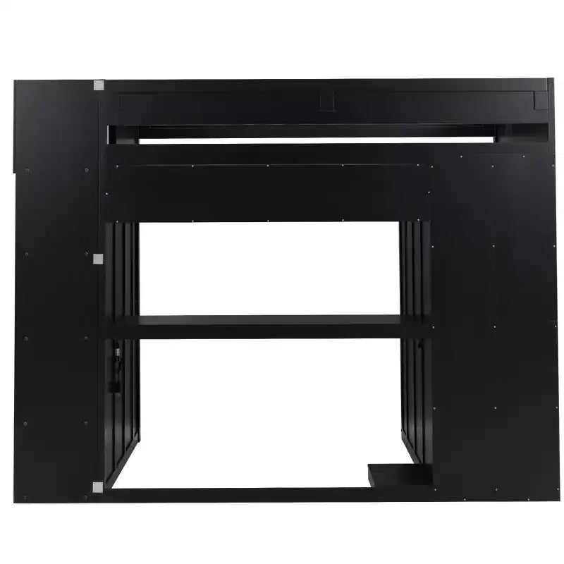 Letto a soppalco da gaming Twin/Full Size con scrivania e scale contenitore, letto a soppalco in legno massiccio con luci a LED, armadio e mensole, letto da gaming salvaspazio