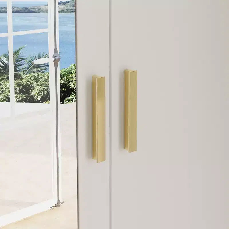 Organizzatore di vestiti per guardaroba multi-scomparto con specchio e aste appendiabiti