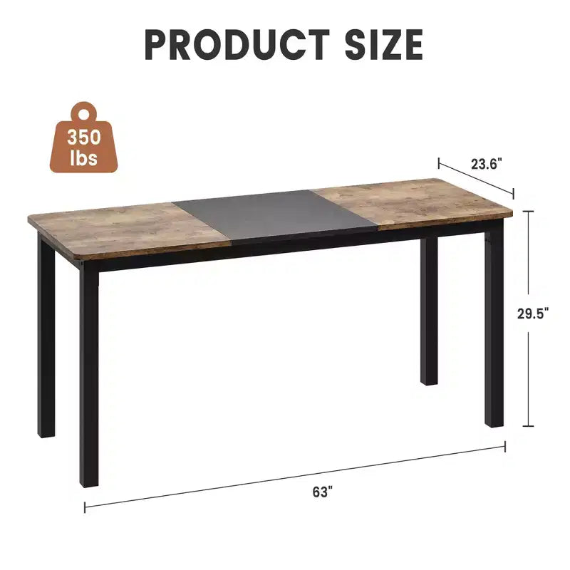Scrivania per computer da 160 cm, grande scrivania da ufficio con struttura in metallo, scrivania moderna da gaming, postazione di lavoro robusta per studio, ufficio, camera da letto