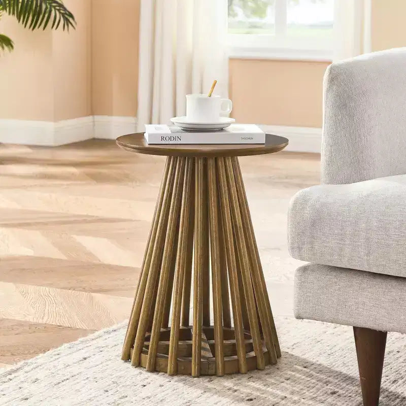 Tavolino rotondo in legno da 40 cm