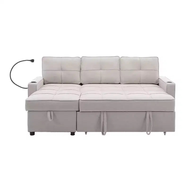 Divano a L convertibile con letto estraibile, divano letto con chaise longue reversibile per soggiorno, appartamento, camera da letto, ufficio