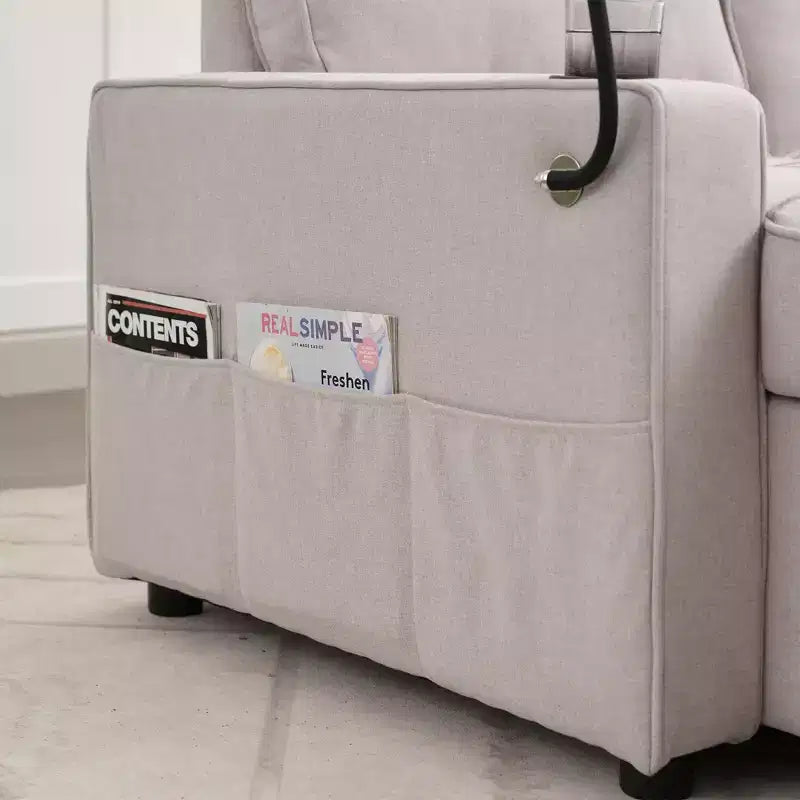 Divano a L convertibile con letto estraibile, divano letto con chaise longue reversibile per soggiorno, appartamento, camera da letto, ufficio
