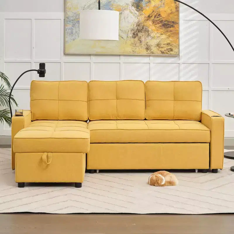 Divano a L convertibile con letto estraibile, divano letto con chaise longue reversibile per soggiorno, appartamento, camera da letto, ufficio