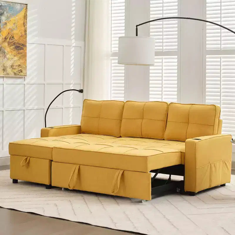 Divano a L convertibile con letto estraibile, divano letto con chaise longue reversibile per soggiorno, appartamento, camera da letto, ufficio