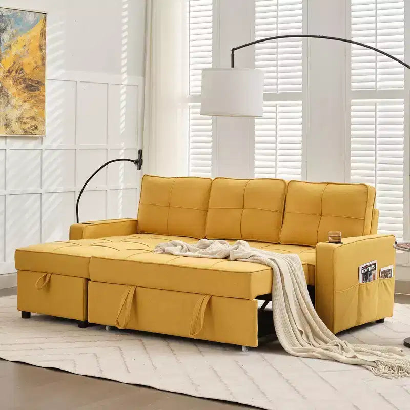 Divano a L convertibile con letto estraibile, divano letto con chaise longue reversibile per soggiorno, appartamento, camera da letto, ufficio
