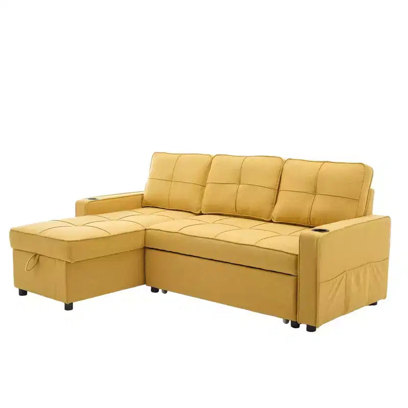 Divano a L convertibile con letto estraibile, divano letto con chaise longue reversibile per soggiorno, appartamento, camera da letto, ufficio