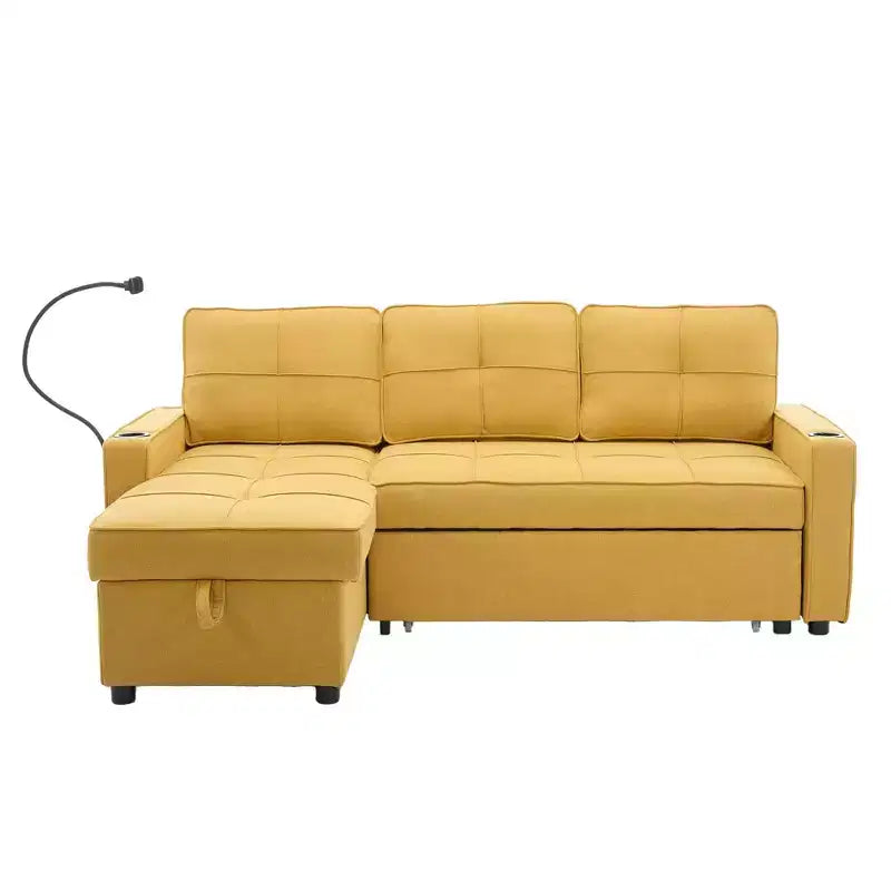 Divano a L convertibile con letto estraibile, divano letto con chaise longue reversibile per soggiorno, appartamento, camera da letto, ufficio