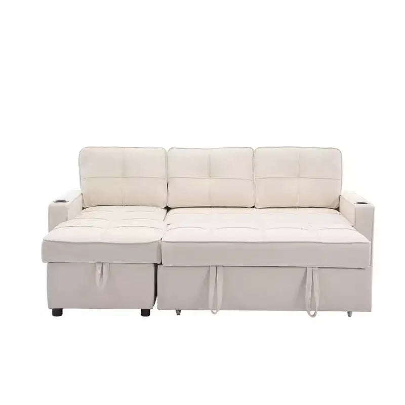Divano a L convertibile con letto estraibile, divano letto con chaise longue reversibile per soggiorno, appartamento, camera da letto, ufficio