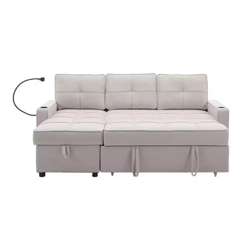 Divano a L convertibile con letto estraibile, divano letto con chaise longue reversibile per soggiorno, appartamento, camera da letto, ufficio
