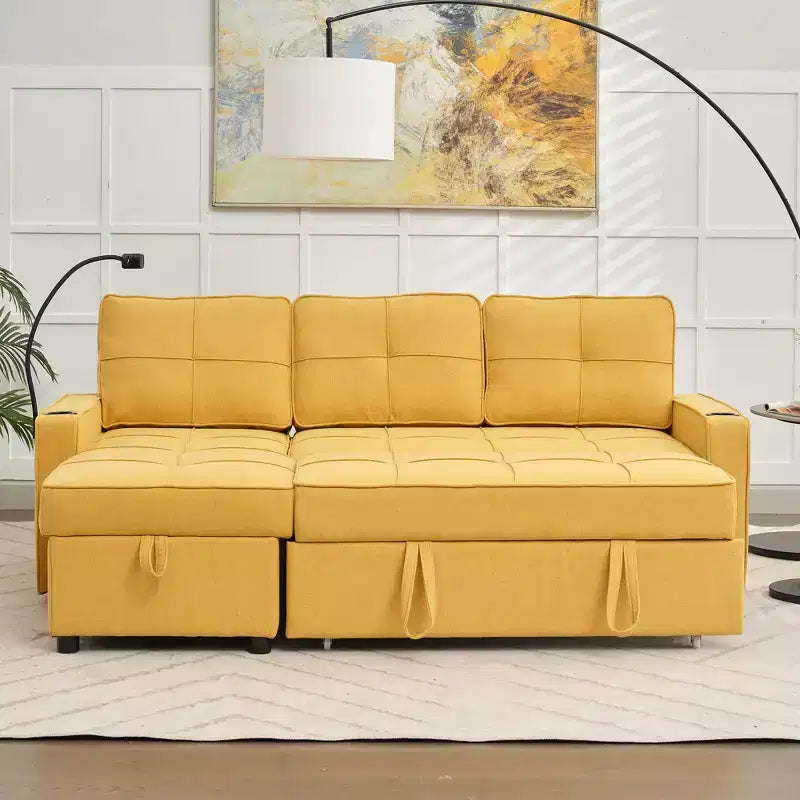 Divano a L convertibile con letto estraibile, divano letto con chaise longue reversibile per soggiorno, appartamento, camera da letto, ufficio