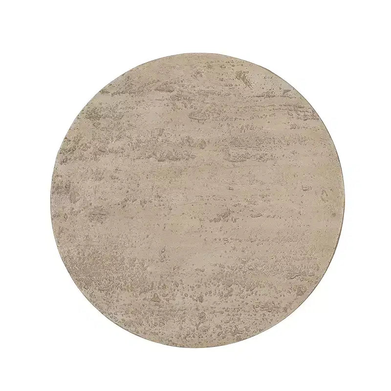 Tavolino rotondo color crema con base a piedistallo 22x22x25,5