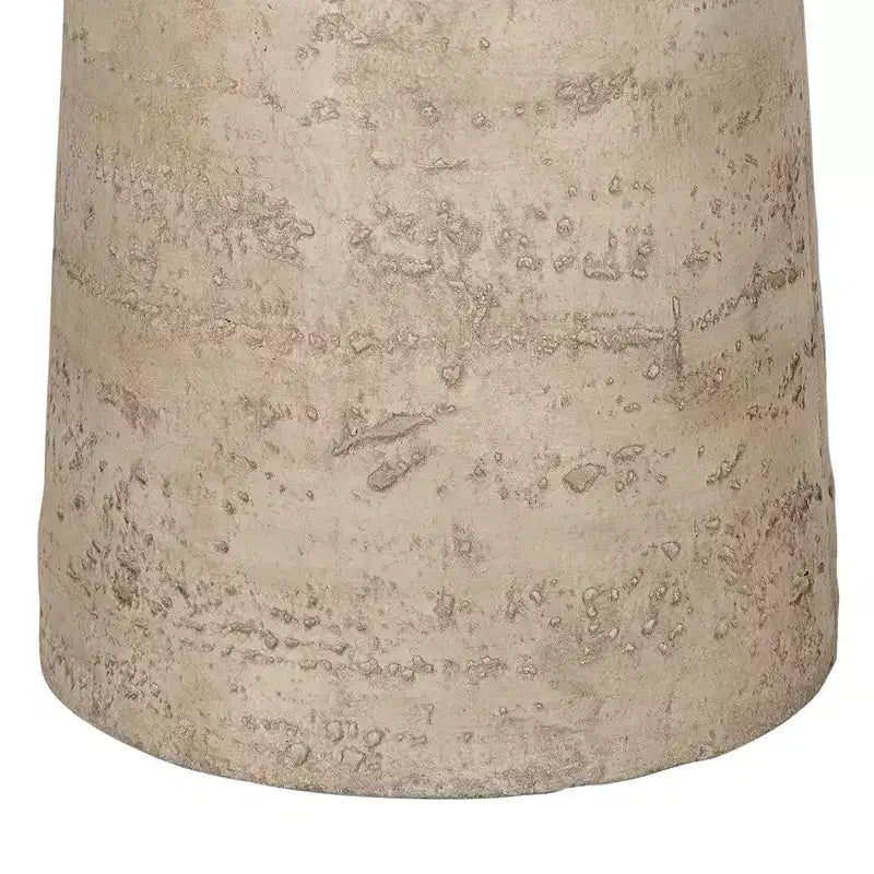 Tavolino rotondo color crema con base a piedistallo 22x22x25,5