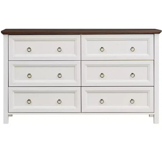 GDFStudio Tsubasa Modern Wooden Dresser with Drawers and Metal Round Knobs