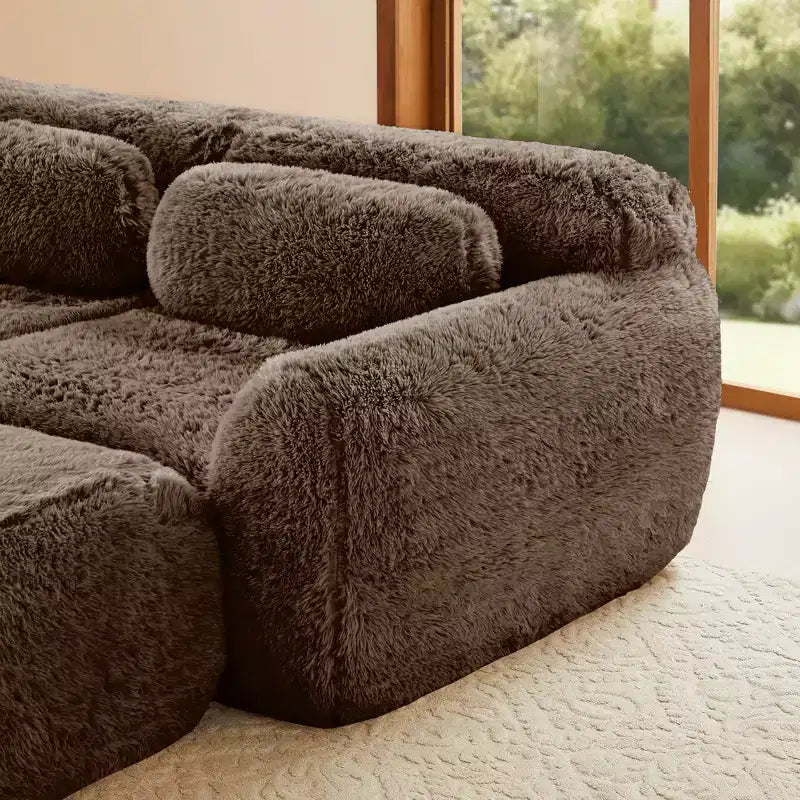 Divano a U senza struttura, spugna HD 32D, fondo antiscivolo, nessun assemblaggio, design ergonomico, combinazione libera, confezionato sottovuoto per soggiorni/studi