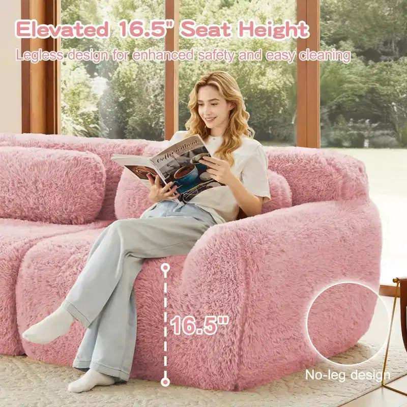 Divano a U senza struttura, spugna HD 32D, fondo antiscivolo, nessun assemblaggio, design ergonomico, combinazione libera, confezionato sottovuoto per soggiorni/studi