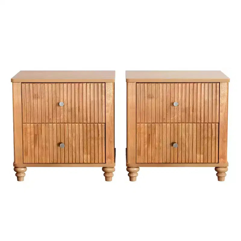 Comodino con Design Scanalato e Cassetti Contenitore, Tavolino da Notte per Camera da Letto, Soggiorno, Ingresso