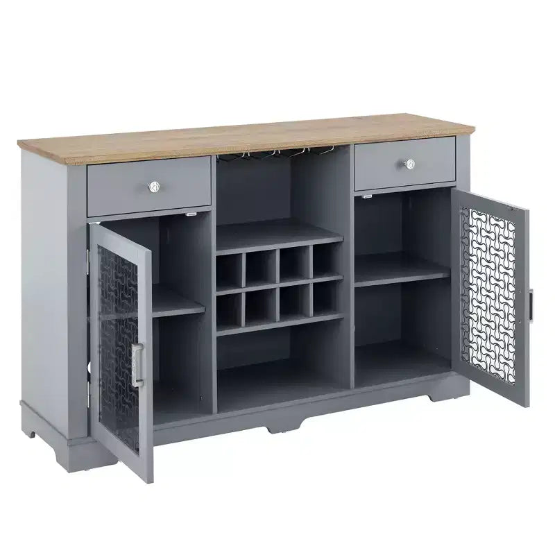 Mobile Credenza Buffet 2 Cassetti 2 Ante, Mobile Bar Caffè, Scaffali Buffet Cucina Sala da Pranzo, Armadio Dispensa Moderno Stile Fattoria