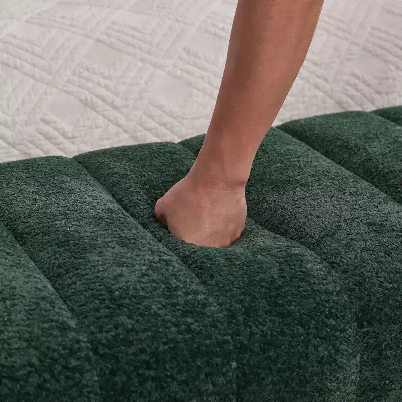 Panca moderna ottomana con seduta trapuntata in ciniglia, panchina da fondo letto rettangolare, chaise longue, sgabello da toeletta per soggiorno, ingresso