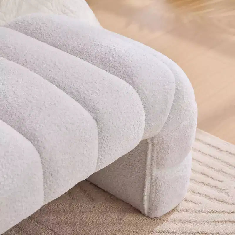 Panca moderna ottomana con seduta trapuntata in ciniglia, panchina da fondo letto rettangolare, chaise longue, sgabello da toeletta per soggiorno, ingresso