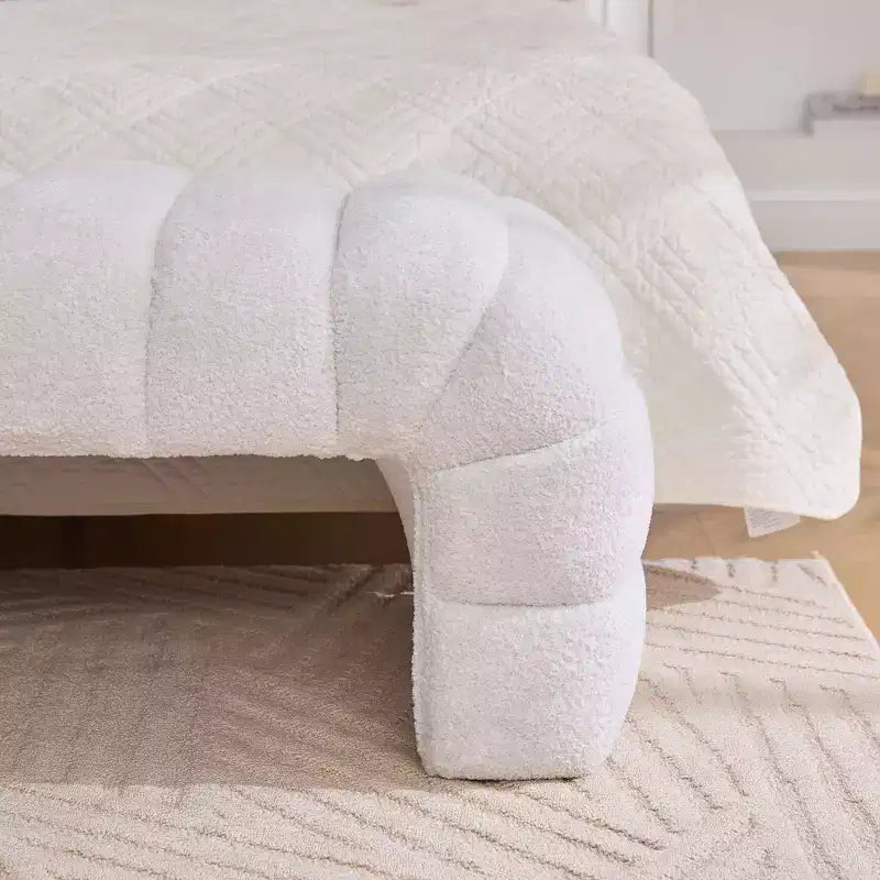 Panca moderna ottomana con seduta trapuntata in ciniglia, panchina da fondo letto rettangolare, chaise longue, sgabello da toeletta per soggiorno, ingresso