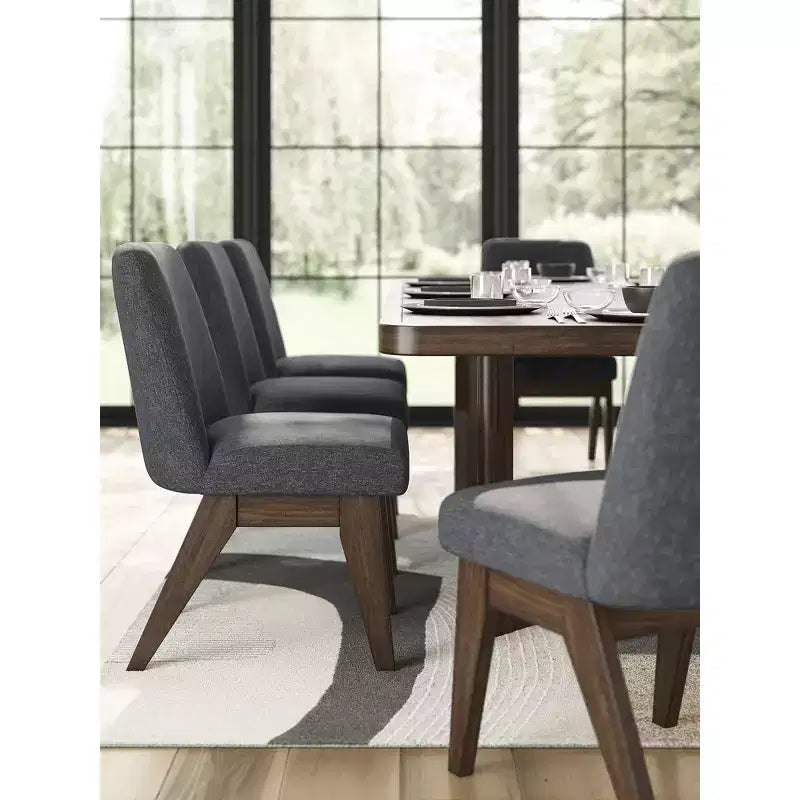 Sedia da pranzo imbottita Kendamor, grigio scuro