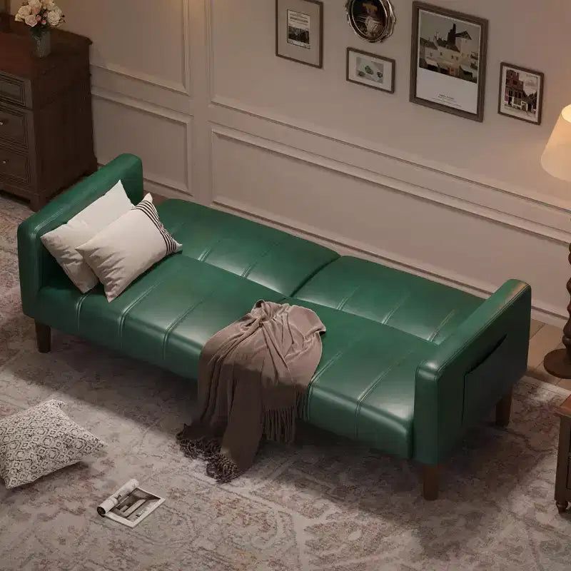 Divano letto futon da 75 pollici, convertibile, in similpelle, divanetto.