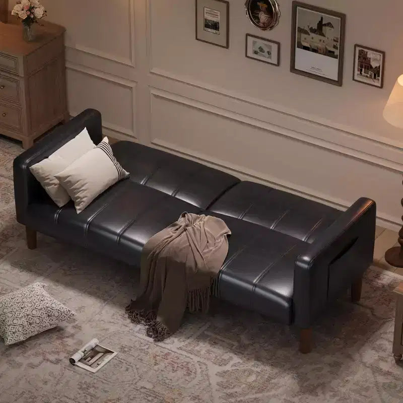 Divano letto futon da 75 pollici, convertibile, in similpelle, divanetto.