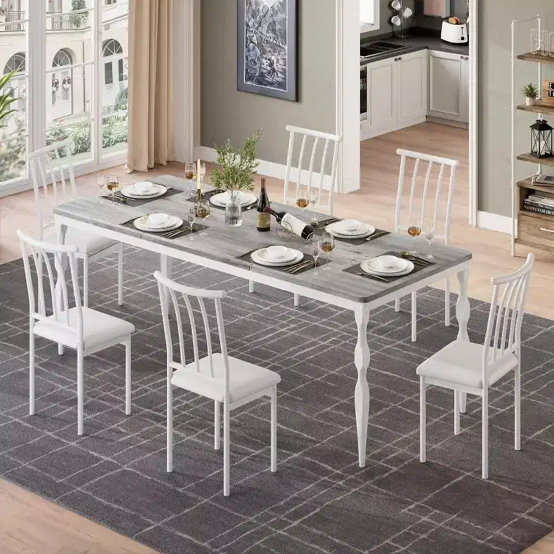 Tavolo da Pranzo Rettangolare per 6 Persone, Tavolo da Cucina Rustico da 200 cm, Tavolo da Pranzo Lungo in Legno, Tavolo da Pranzo e Tavolo per Feste, Grande Famiglia