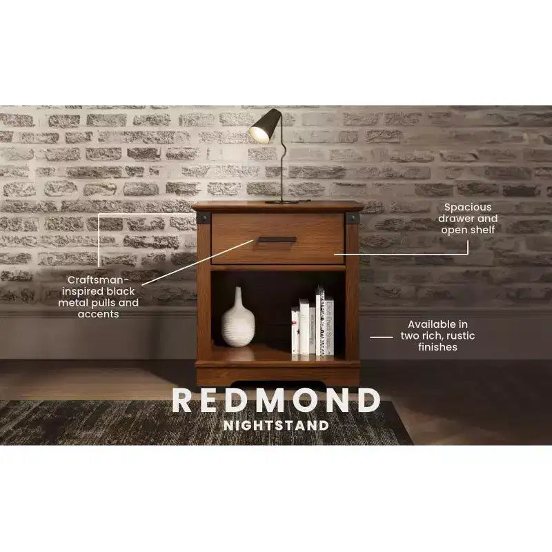 Comodino Child Craft Redmond a 1 cassetto per cameretta o camera da letto, ampio cassetto contenitore, in robusto legno di pino, finitura atossica e sicura per i bambini