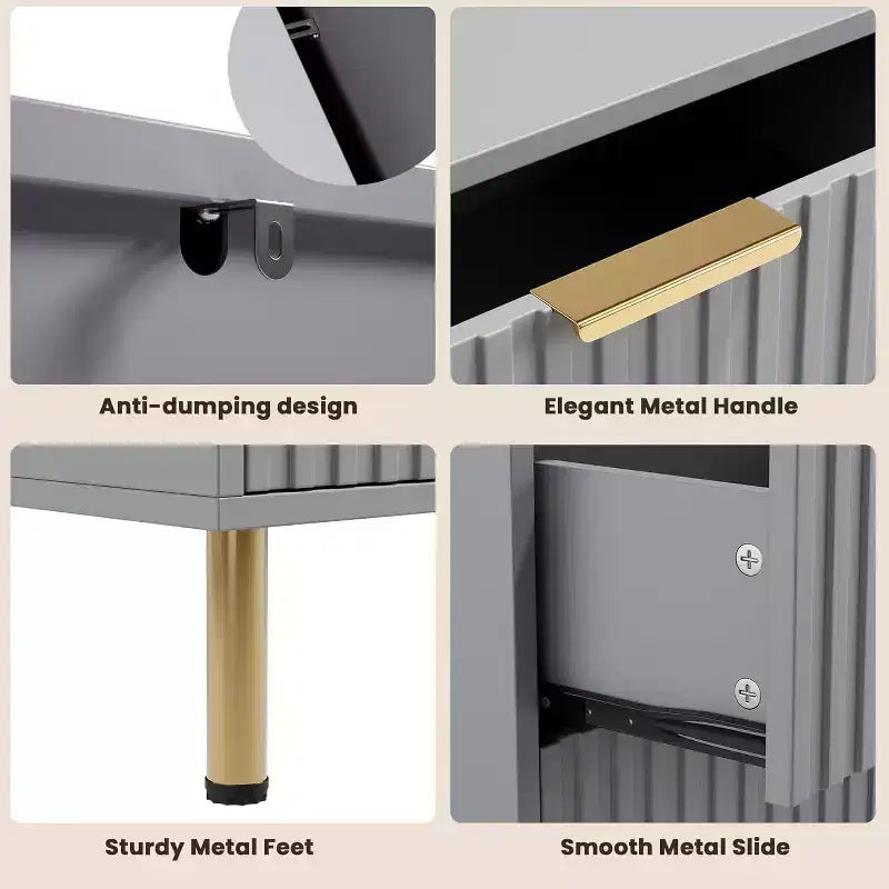 Cassettiera a 8 cassetti per camera da letto, comò moderno in legno largo 55, design anti-ribaltamento, robusto organizzatore per soggiorno, ingresso, cameretta dei bambini