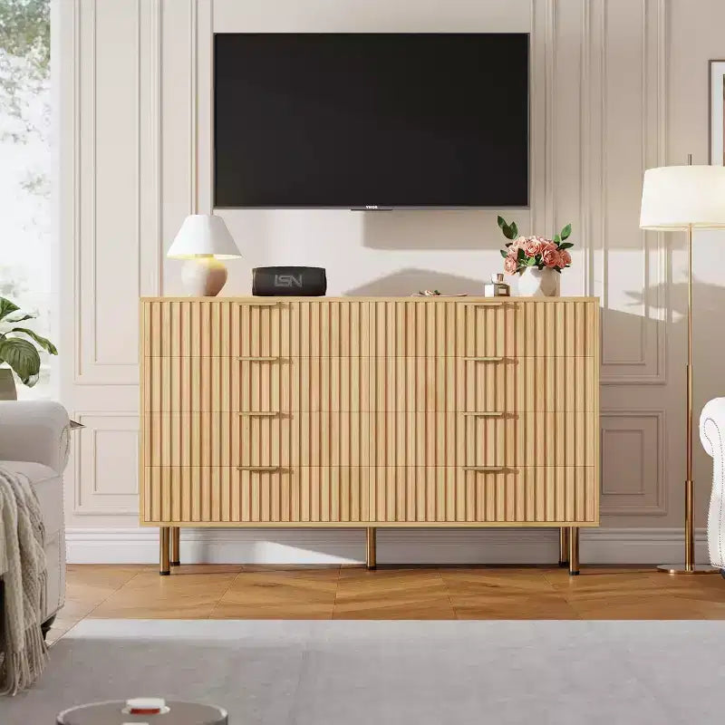 Cassettiera a 8 cassetti per camera da letto, comò moderno in legno largo 55, design anti-ribaltamento, robusto organizzatore per soggiorno, ingresso, cameretta dei bambini