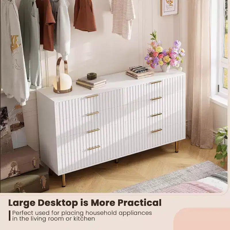 Cassettiera a 8 cassetti per camera da letto, comò moderno in legno largo 55, design anti-ribaltamento, robusto organizzatore per soggiorno, ingresso, cameretta dei bambini