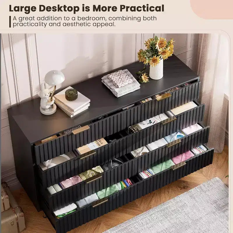 Cassettiera a 8 cassetti per camera da letto, comò moderno in legno largo 55, design anti-ribaltamento, robusto organizzatore per soggiorno, ingresso, cameretta dei bambini