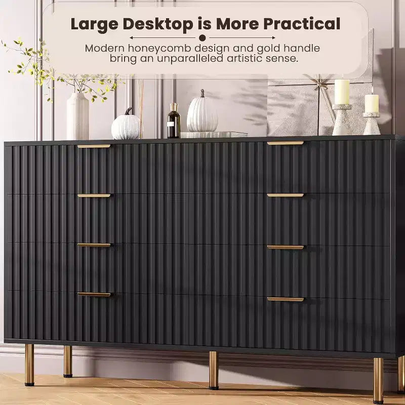 Cassettiera a 8 cassetti per camera da letto, comò moderno in legno largo 55, design anti-ribaltamento, robusto organizzatore per soggiorno, ingresso, cameretta dei bambini
