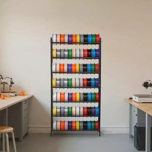 Rastrelliera per filamenti stampante 3D, scaffali portaoggetti a 7 livelli per filamenti di stampa 3D, supporti per bobine di filamento (solo scaffale), nero