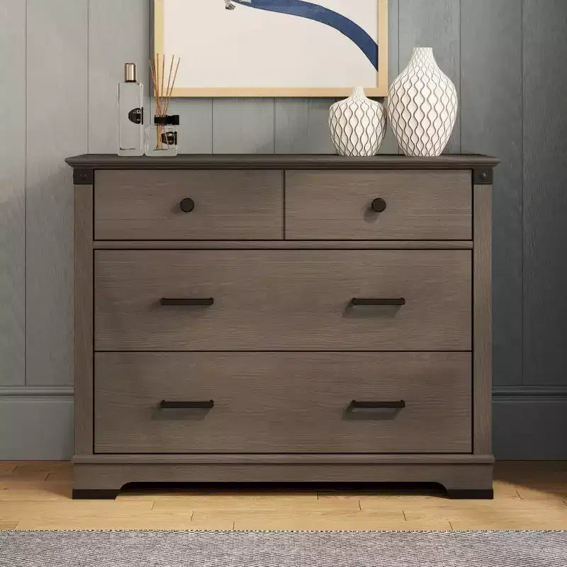 Culla con Pannello Intero, Fasciatoio con Cassettiera e Cassettone