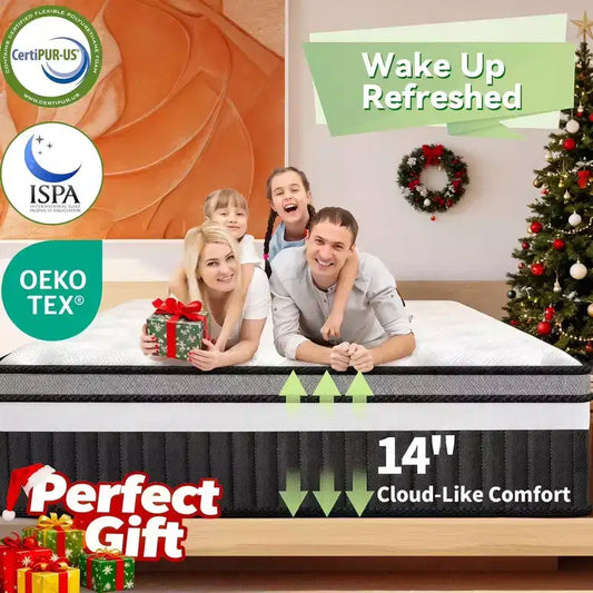 Queen Mattress on Sale: 14 Gel Memory Foam Mattress, Cooling Tech, Medium Feel, Pressure Relief, CertiPUR-US Certified, 7 Foam Layers